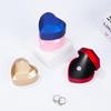 Heart-Shaped LED Ring Jewelry Box with Black Pearlescent Interior