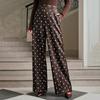 Women's Vintage Polka Dot Wide Leg Pants High Waist Loose Fit Casual Trousers with Pockets Suitable for Daily Wear and Office