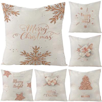 Modern Simple Polyester Printed Cushion Cover New Christmas Cushion Cover Home Square Cushion Cover