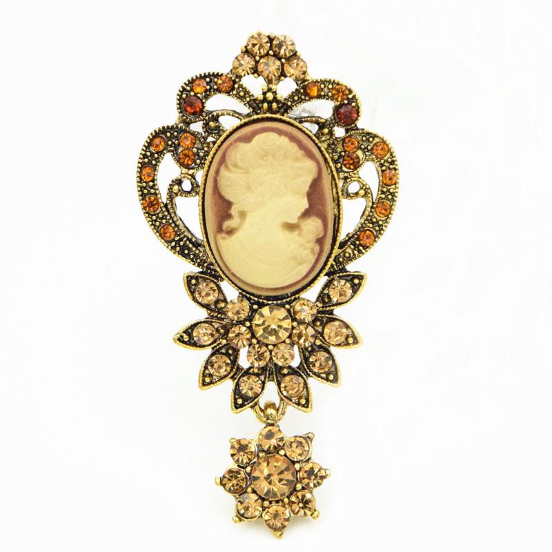 European Retro Crystal Flower Brooch - Elegant Women s Fashion Accessory