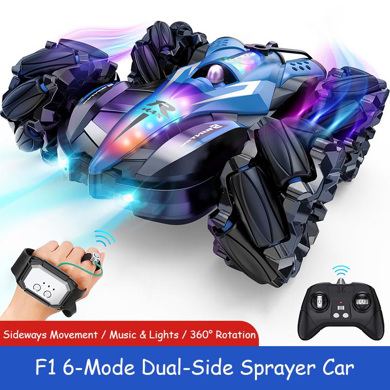 Gesture-Control F1 Spray-Drift Racer, 2.4Ghz Remote Control Stunt Car, Music-Synced Led Stunt Car Toy For Kids