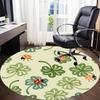 1pc Ladybug Clover Chair Carpet for Office, Indoor Non Slip Washable Polyester Fiber Carpet,