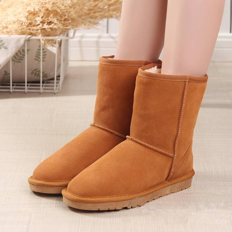 Hochwertige Winter-Schneestiefel für Damen und Herren mit kuscheligem Synthetikfell-Futter und robustem Rindsleder-Obermaterial