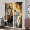 Vibrant Golden Lion Pole Bag Curtains Bedroom Living Room Decoration Home Made Of Polyester Area Decor