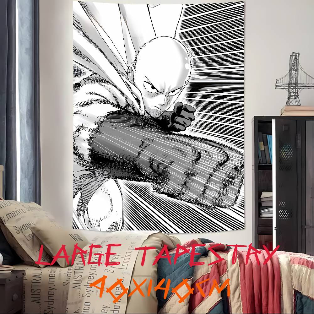 Large HOT Popular Cool Anime One PPunchS Top Man Tapestry Decoration Bedroom Dormitory Background Tapestry