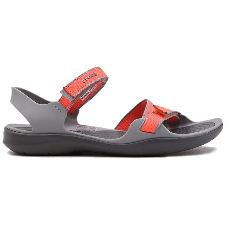 Crocs Swifwater Webbing Outdoor Casual Sandals Women Sandals Red Gray 204804-6PK