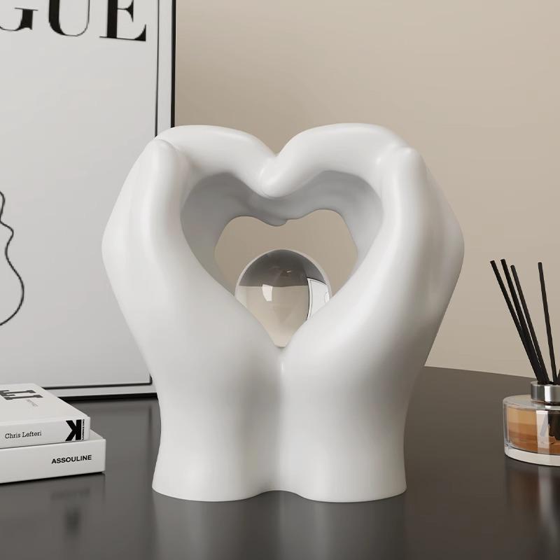 Nordic Minimalist Resin Heart Ornaments for Home Decor