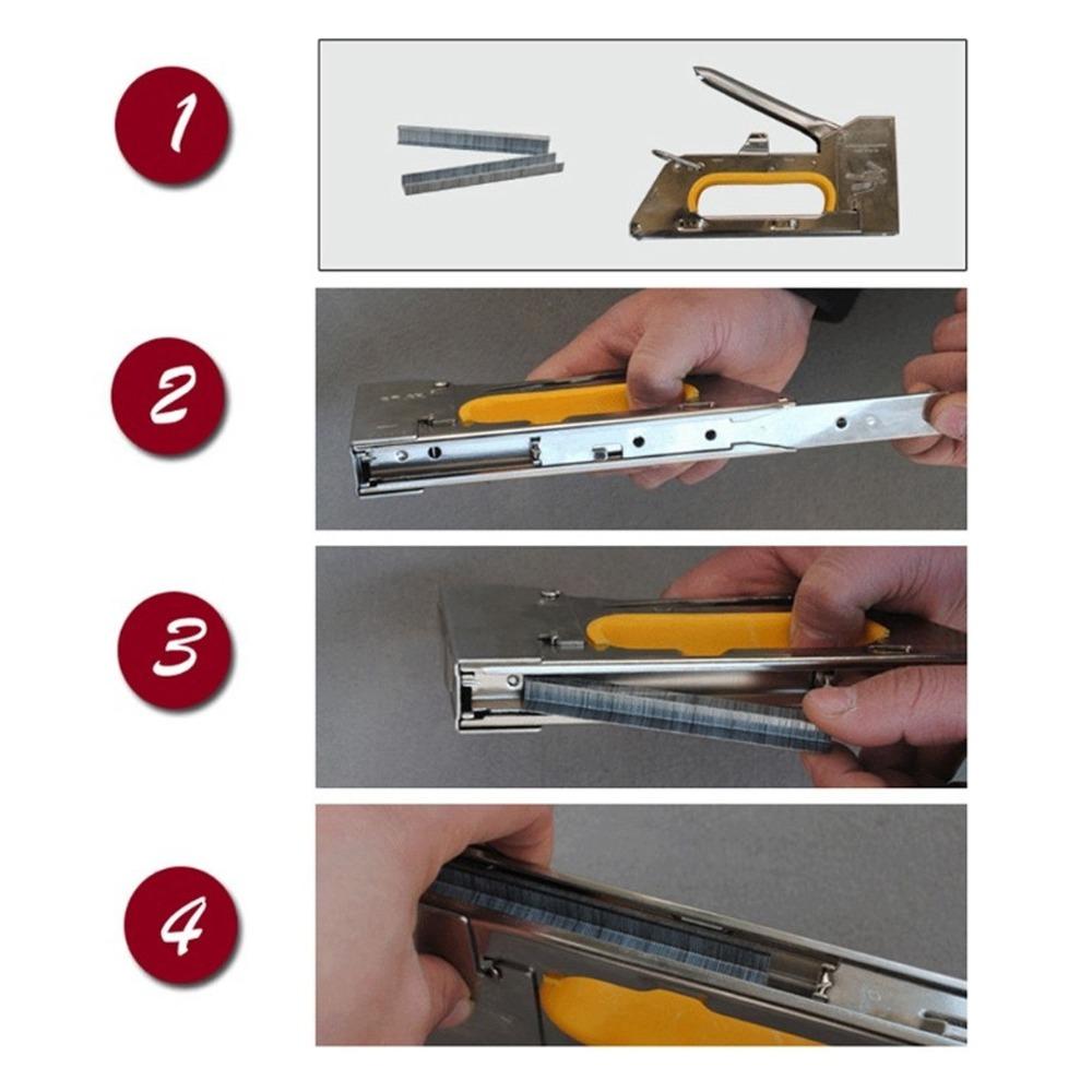 2pcs Portable 1008F Hand Nail Guns Safety Handle Lock Stainless Steel Staple Stapler Space Saving Design Nail Stapler Sofa