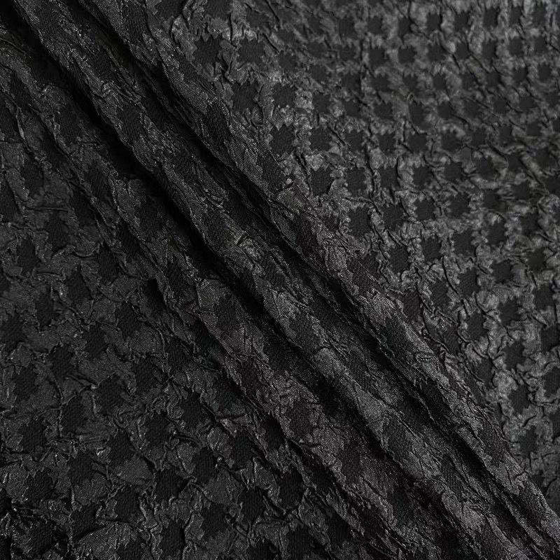 Эластичные ткани, черные складки, материалы для одежды, сделай сам, ручная работа, ткань для платья, корейский дизайн, элегантные швейные аксессуары
