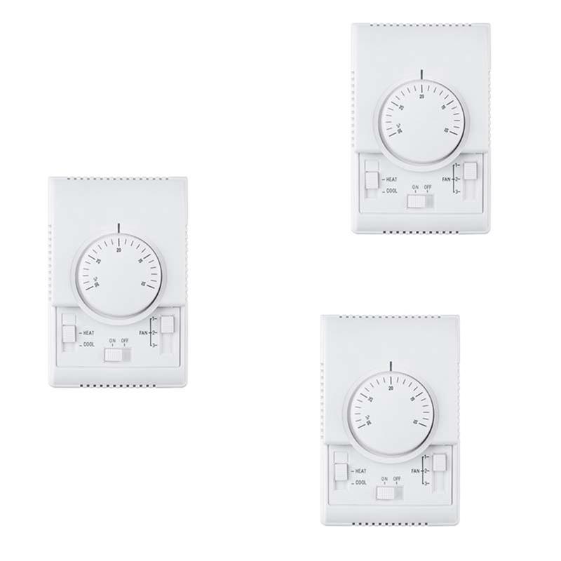 

ABUL-3X MT01 220VAC Room Mechanical Thermostat Air Conditioner Fan Coil Thermostat Temperature Controller Warm белый