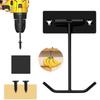 Self-Adhesive Banana Hook with Foldable Design Black Metal Under-Cabinet Banana Hanger for Fresh Fruit Storage Heavy-Duty Space-Saving Holder