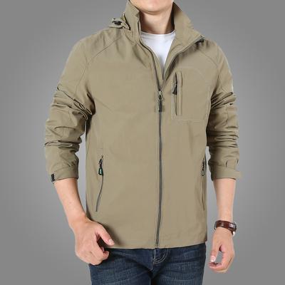 Autumn New Charge Jacket Men's Top Outdoor Sports Casual Thin Large Size Trench Coat Jacket Hooded Jacket