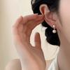 Japan and Korea Sweet Natural Freshwater Pearl Earrings Women's Versatile Micro-inlaid Zircon Light Luxury High-end Pearl Pendant Earrings
