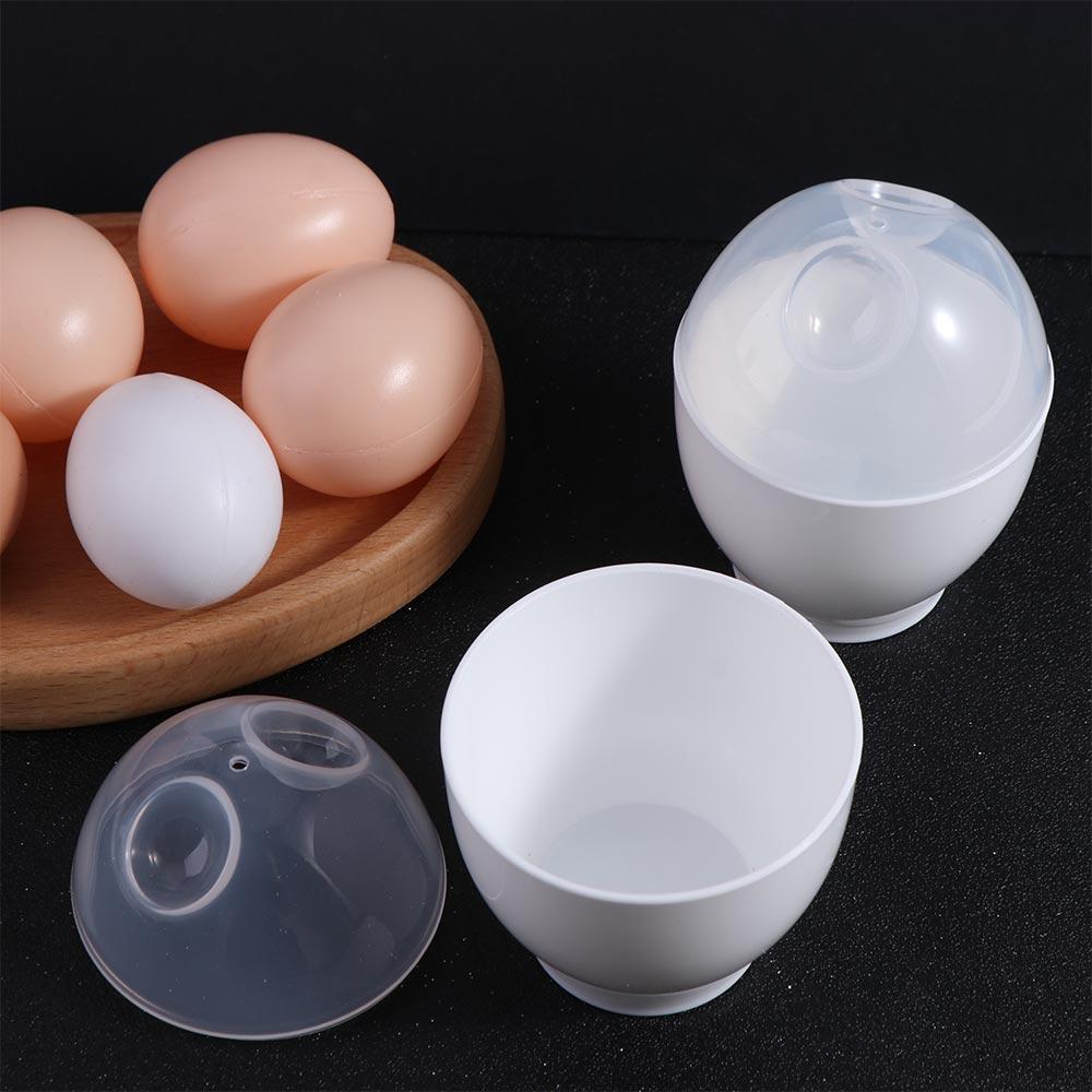 2pcs Heat Safe Steamed Egg Cup Plastic Egg Boiler Poratble Microwave Egg Cooker  Breakfast