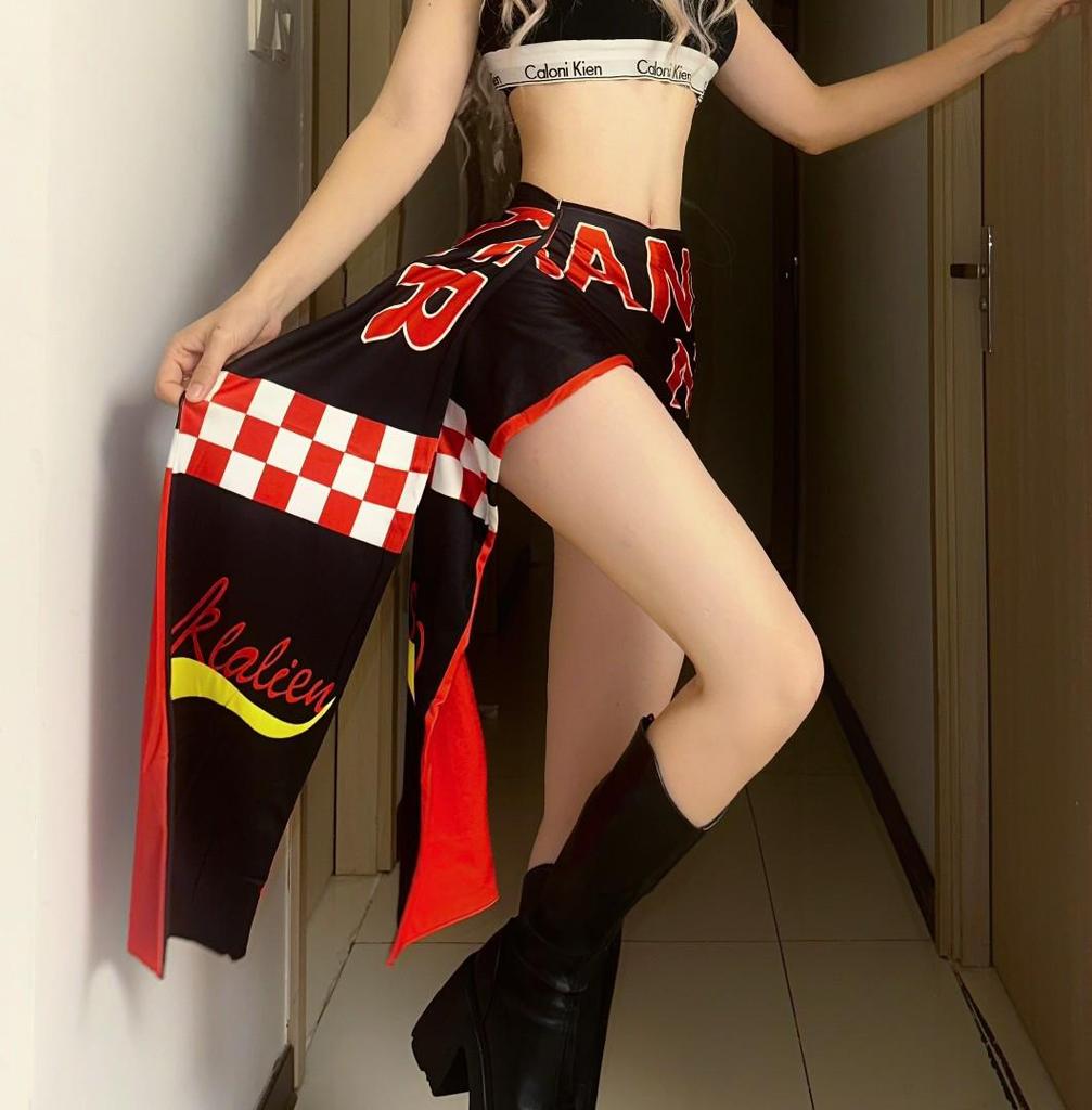 American Retro Letter Print Adjustable Jazz Dance Waist Belt