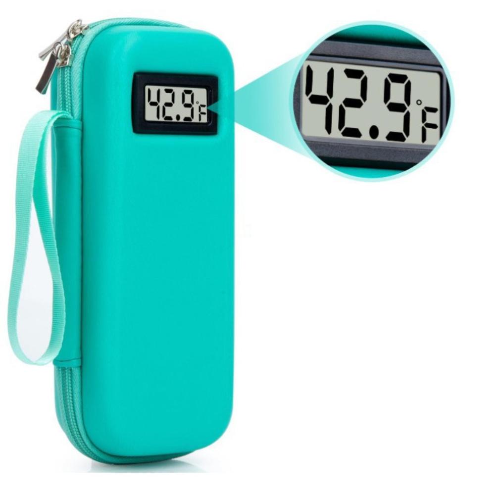 Insulin Cooler Travel Case With Thermometer Waterproof Insulated Storage Bag For Diabetic Medication Outdoor Use