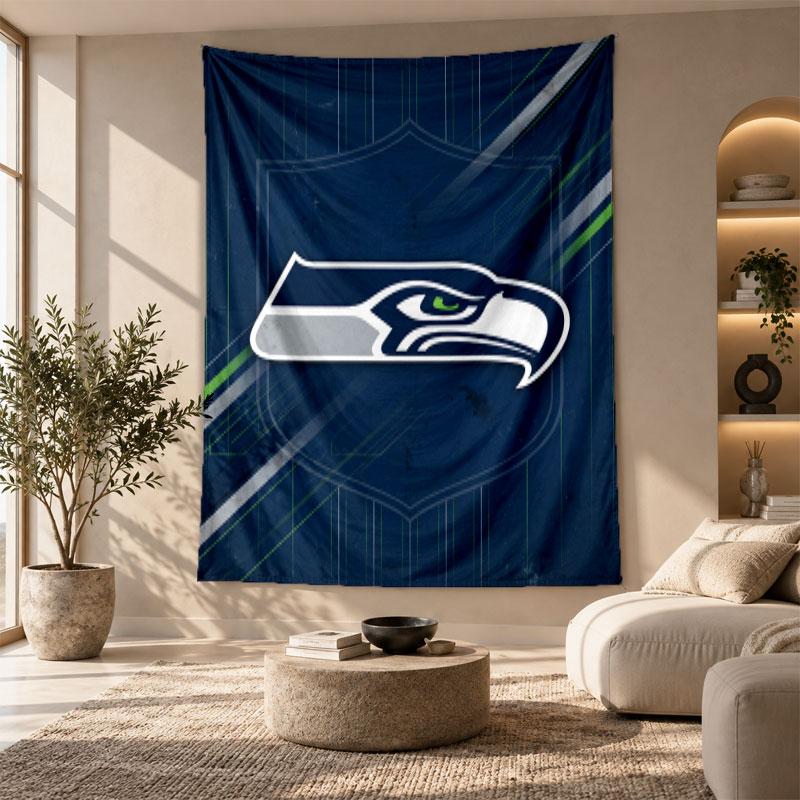 Decorative Tapestry,Seattle Seahawks Printed Wall Art, Lightweight Wall Hanging For Bedroom Background