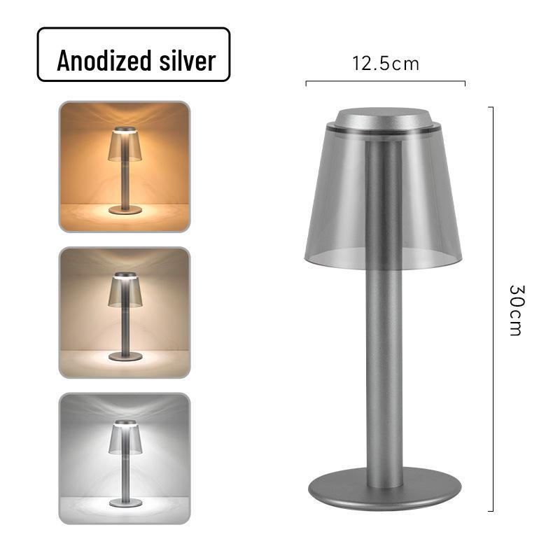 

Modern Minimalist All-Aluminum Bedside Charging Table Lamp – Creative Night Light for Bedroom or Restaurant
