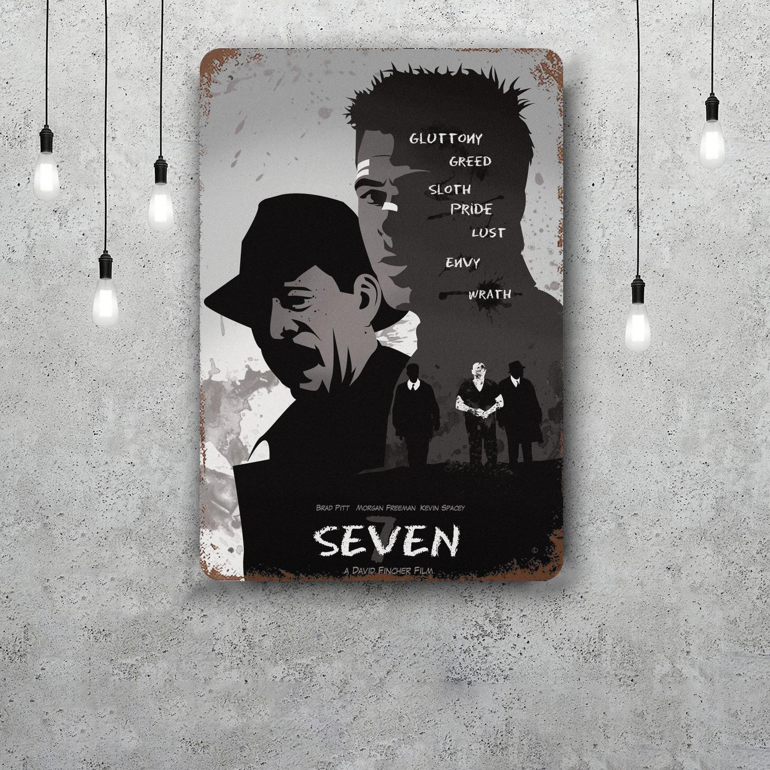 

se7en Retro Vintage Tin Sign Poster Decorative Plaque Metal Plate Wall Decor 20x30cm（7.8x11.8inch）