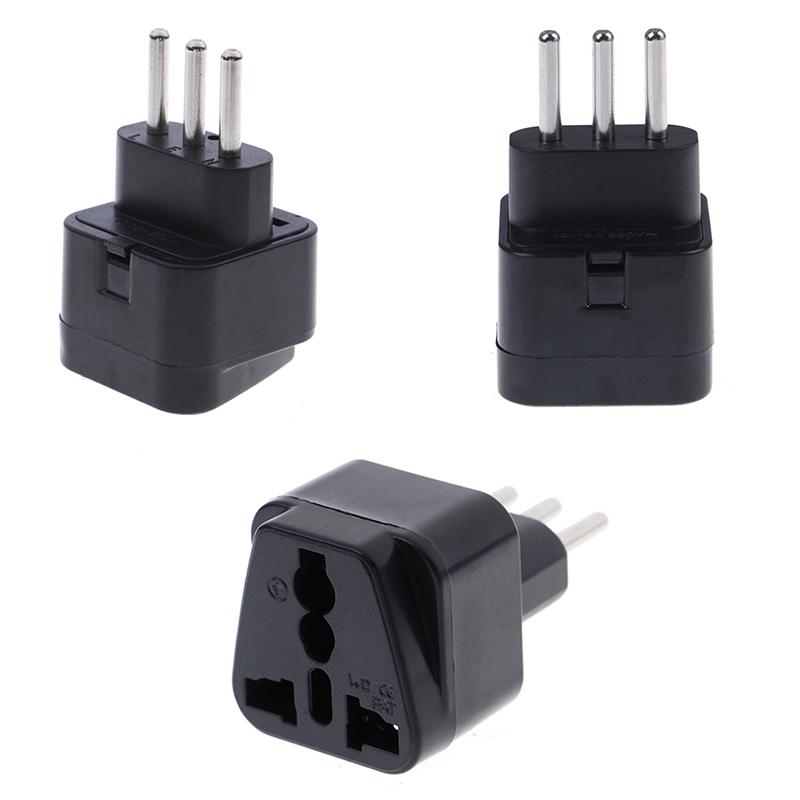 Universal Uk/Us/Eu/Au To Italy 3Pin Travel Plug Converter Plug Adapter Convert