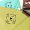 Printtoo Monogram Letter Square Swirl Border R Odd Mounted Rubber Stamp Office