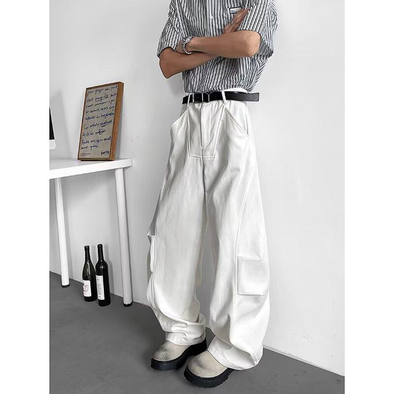 Джинсы JYL для мужчин, расклешенные, весенние, с плиссировкой, свободные, модные, высококачественные джинсовые брюки L сплав оранжевый