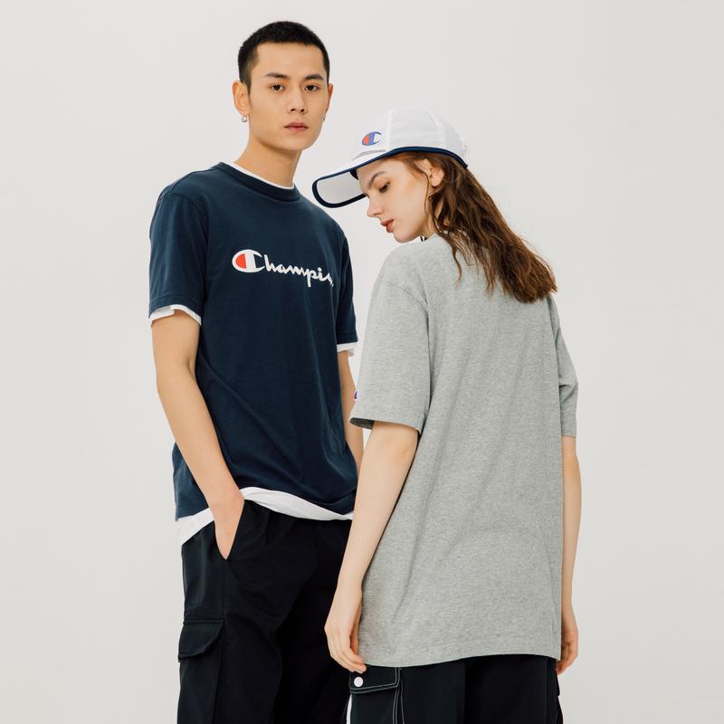 Champion T Shirt Japan Version Unisex Navy Blue C3-P302-C370