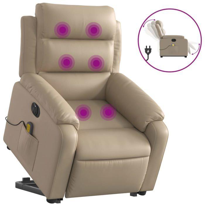 VidaXL Fauteuil Inclinable de Massage Électrique, Chaise de Relaxation avec Dossier, Siège avec Accoudoirs Salon, Moderne, 3205069