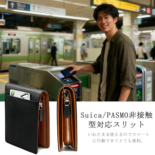 Bluesay wallet mens bifold Tochigi leather genuine large capacity YKK zipper coin pocket Japanese skilled craftsmanship compact folding men gentlemen