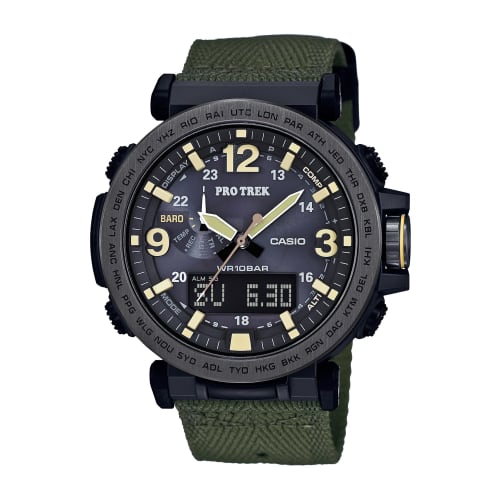

Casio Men s Pro Trek Quartz Watch, Resin and Fabric Finish, Green, PRG-600YB-3CR Model
