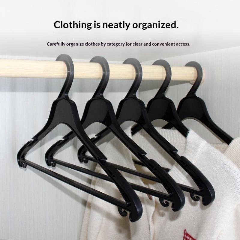Multifunctional Plastic Clothes Hangers Sturdy Frame Non Slip Grooves 20 Pack Practical Housewarming Gift for New Homeowners