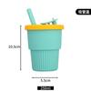 Platinum Silicone Straw Cup Ins Style Portable Durable High Temp Resistant Kids Water Bottle