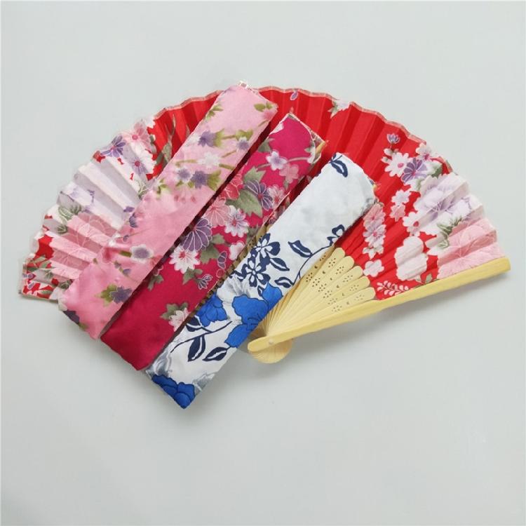 Folding Hand Fan for Women Chinese Japanese Floral Bamboo Hand Fans with Bag Set