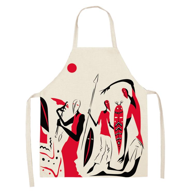 Cooking Baking Apron Home African Women's Pattern Apron Children's House Cleaning Barista Apron Men's and Women's Kitchen Apron