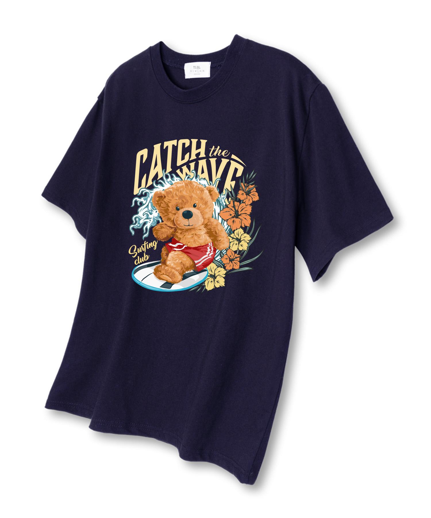 Tee Glake Catch Wave Summer Short Sleeve T-Shirt Navy L