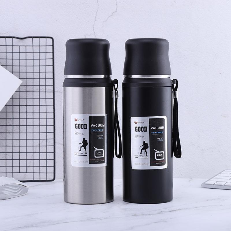Portable Double-Layer Insulated Stainless Steel Mug - Large Capacity for Business & Outdoor Use