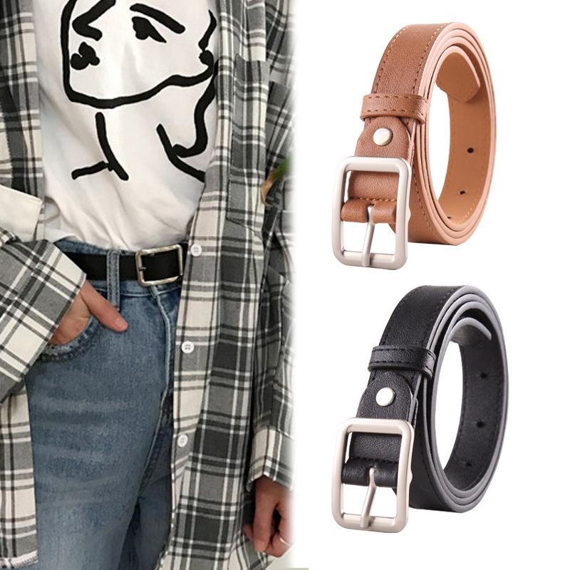 

Korean Style Women s PU Leather Belt with Square Buckle - Trendy & Versatile Waist Accessory 105 cm кофейный