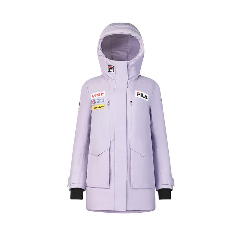 

Fila Модная длинная пуховая куртка с капюшоном на молнии, женская верхняя одежда, волшебно-фиолетовый A11W446909FPU L