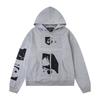 Mens Oversized Streetwear Hoodie With Distressed Zipper Graphic Print Cotton Long Sleeve Pullover Casual Wear