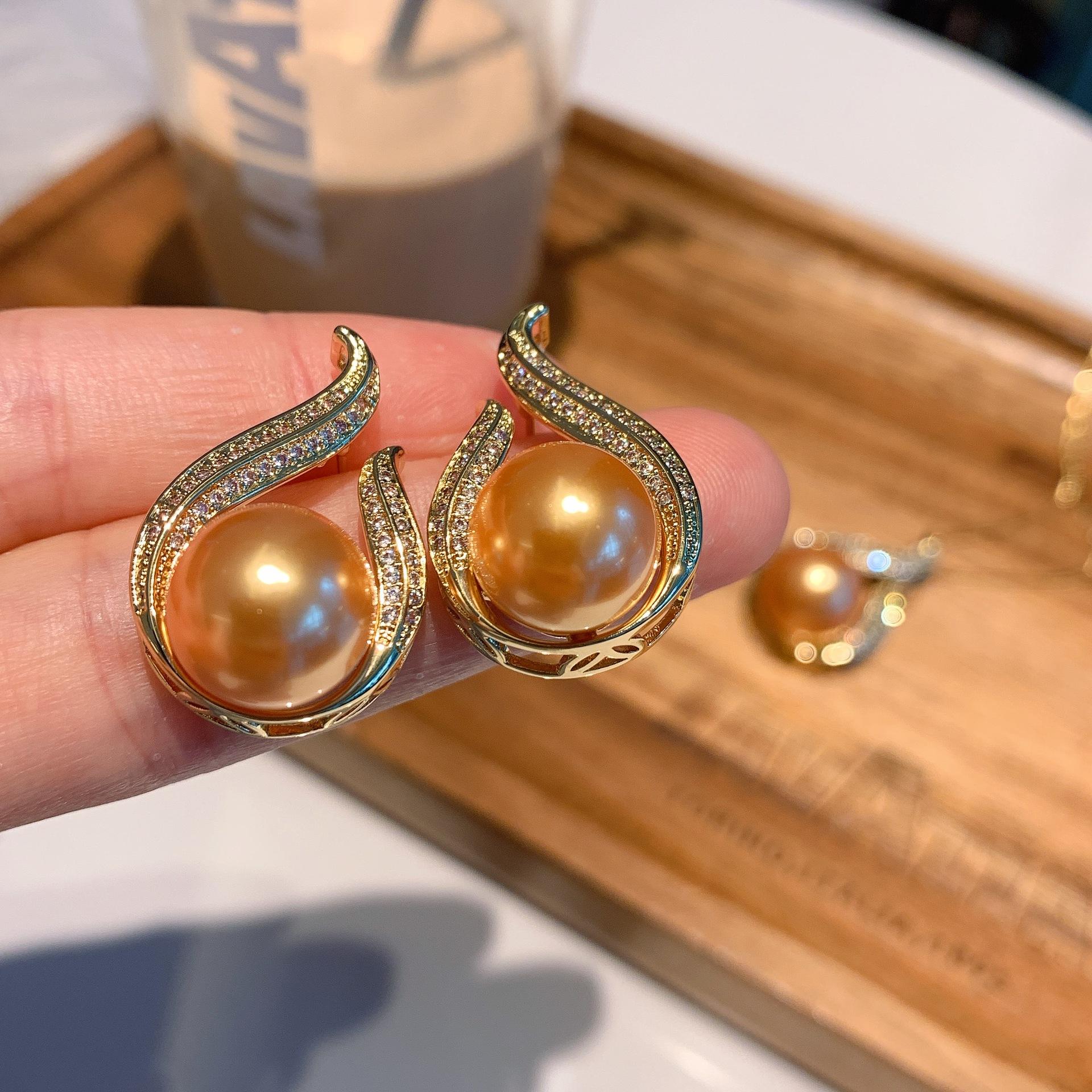 

Серебряные иглы S925 темно-желтые бусины ожерелье серьги два свадебных ужина ювелирные изделия