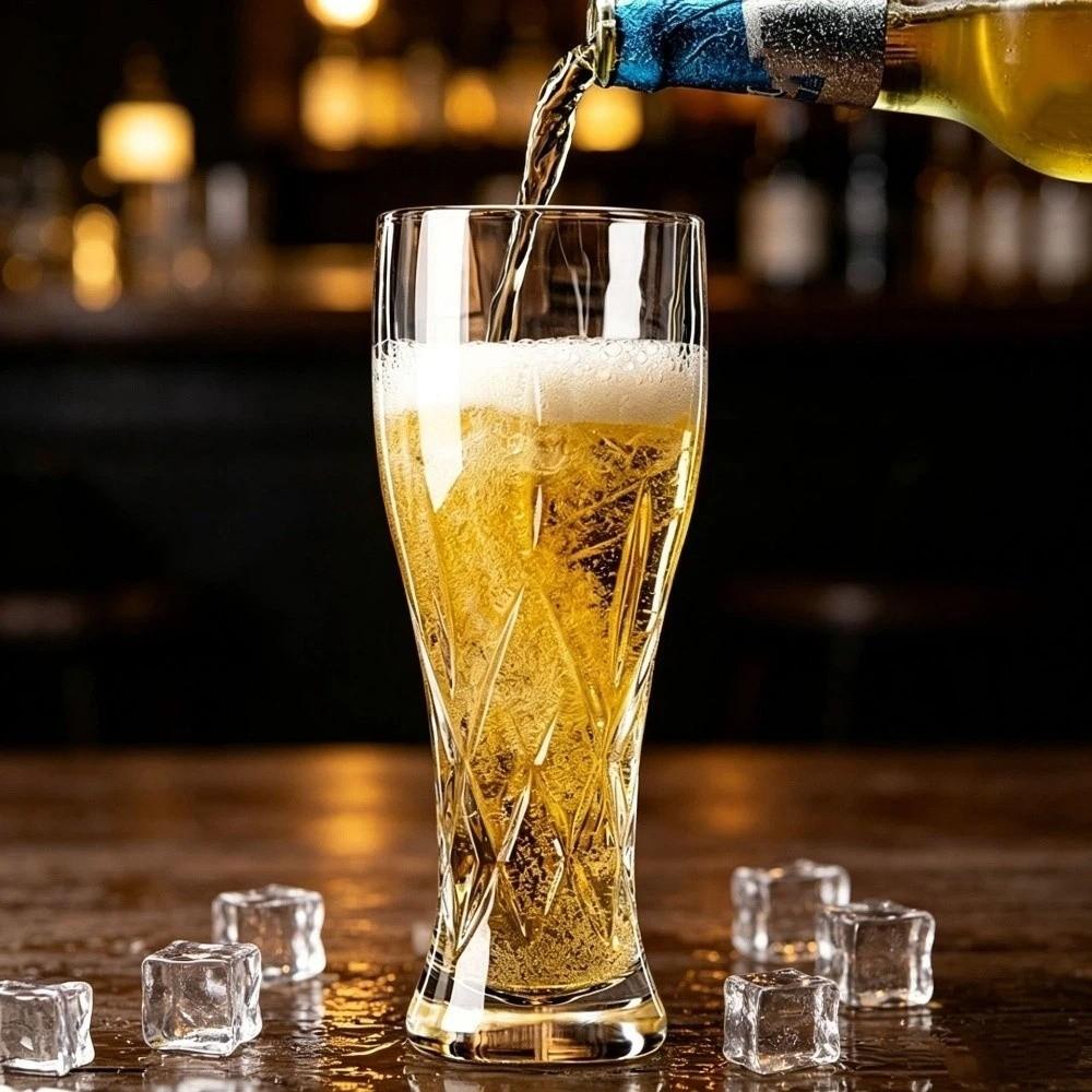 Thickened Glass Beer Mug 300/560ml Ice Coffee Cup Creative Juice Glass Restaurant
