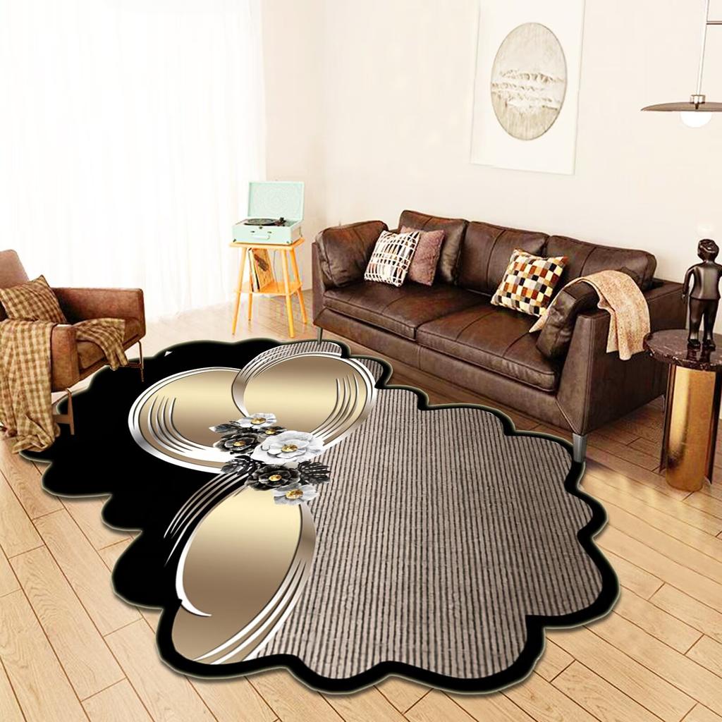 Luxury Golden Sofa Living Room Carpet Irregular High-End Home Decoration For Bedroom Carpet Kitchen Entrance Rug Tables Foot Mat