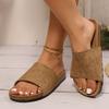 Women’s Wide-Fit Birkenstock-Style Single-Strap Slide Sandals with Simple Comfortable Roman-Inspired Design