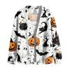 Women's Casual Long Sleeve Jacket with Halloween Print for Fall Parties and Daily Wear