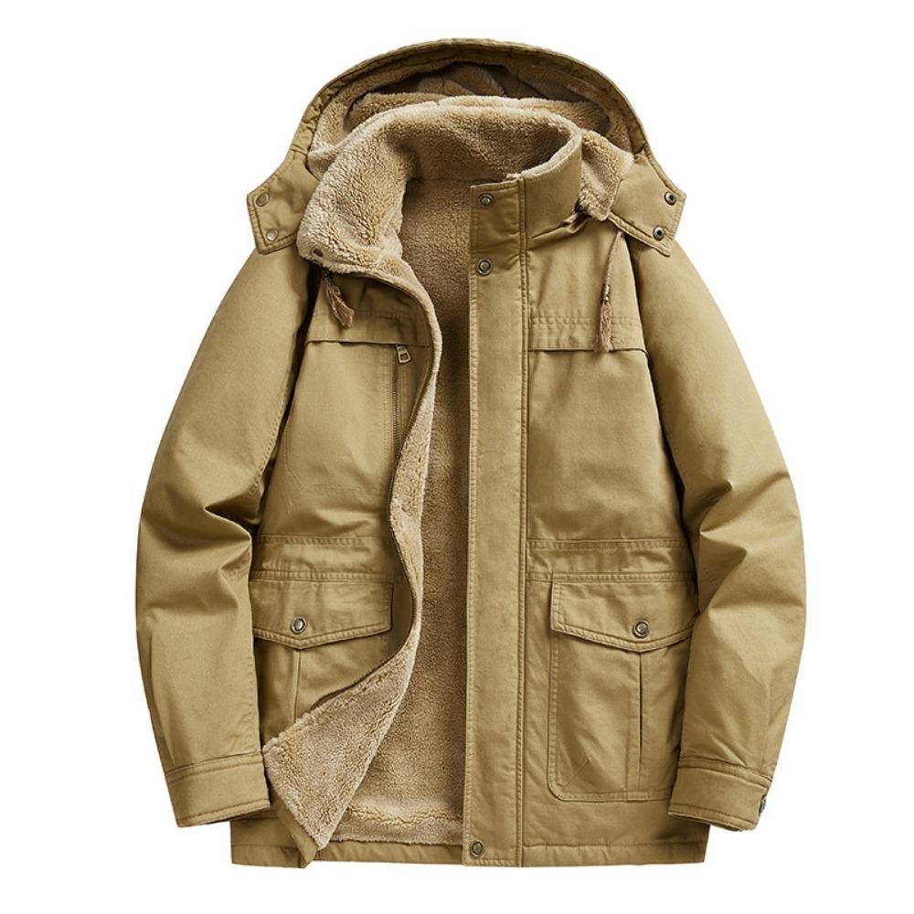 New Brand Men's Casual Jacket Fashion Thick Winter Parkas Male Fur Trench Overcoat Heated Warm Jackets Coats Parka Men