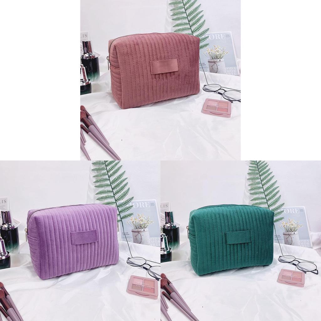 Borsa da Trucco in Velluto Organizer da Viaggio con Cerniera per Donne e Uomini