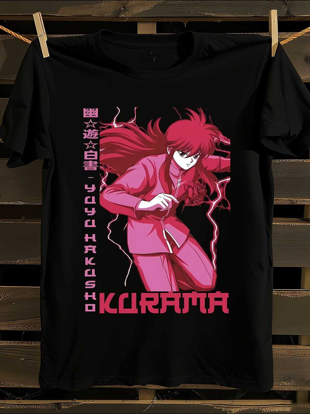 Japanese Anime Yuyu Hakusho Kurama Graphic T-Shirt M