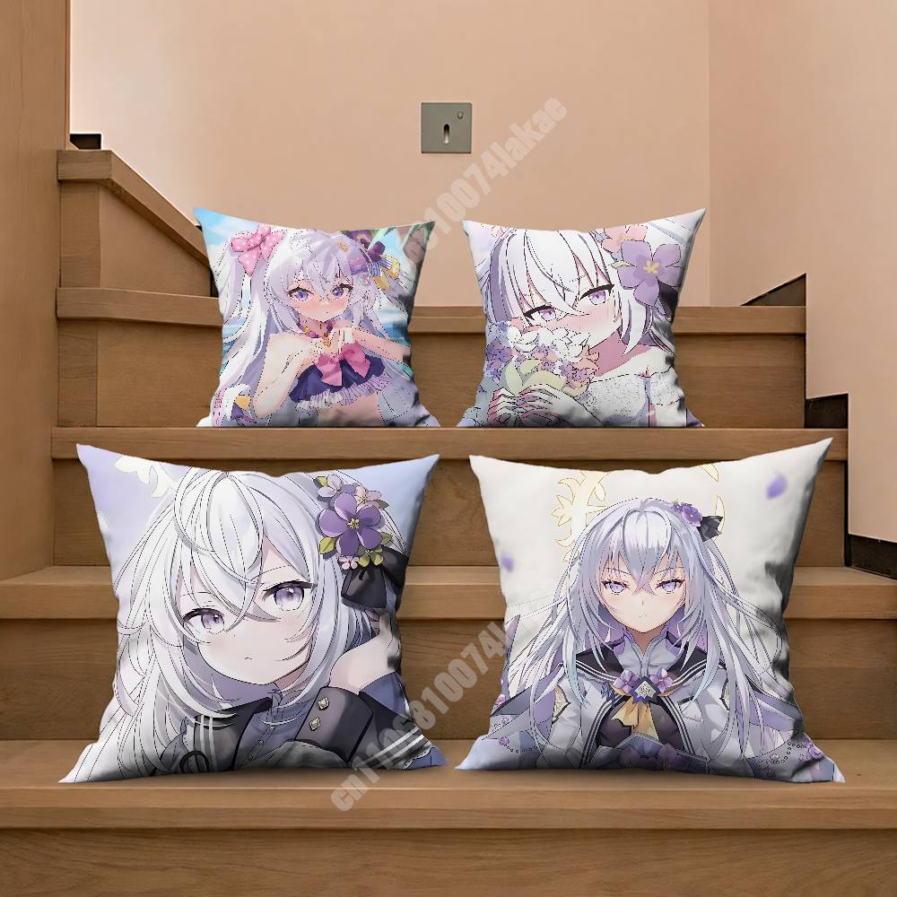 Blue Archive Shirasu Azusa Sofa Couch Pillow Cover Cushion Case Home Bedroom Decoration