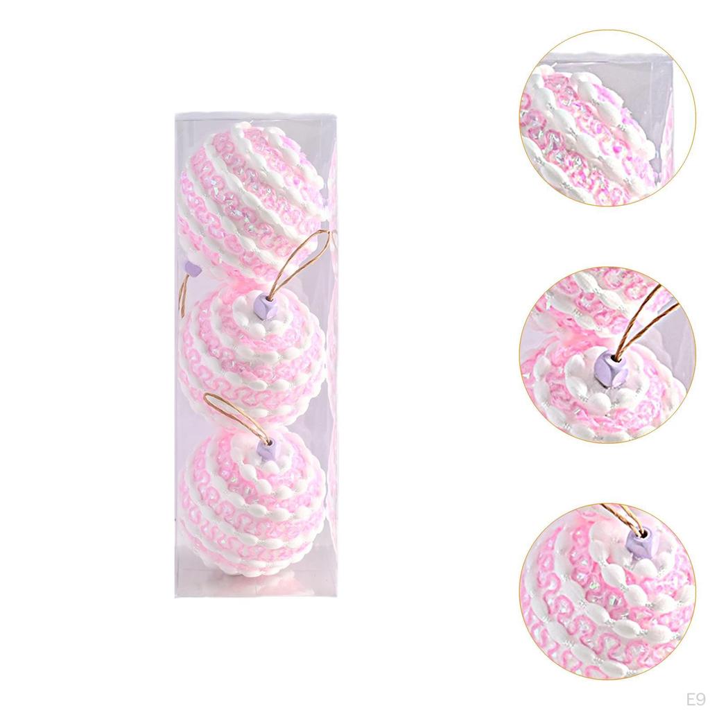 3 Pieces Christmas Ball Ornaments Decorations Pendants DIY Tree Hanging Balls for Festive