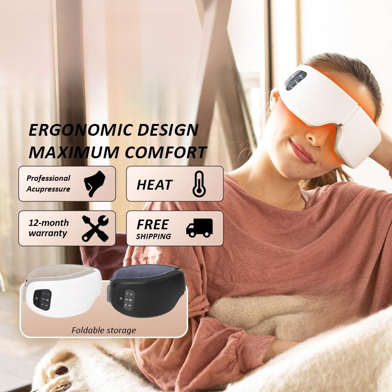Eye Care Pulse Massager Air Pressure Vibration Light Airbag Heat Hot Compress Eye Mask Relieve Dry Eye Fatigue Massage Device